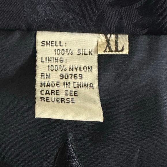 Vintage COACO Blue Full Zip Lightweight Jacket Size Paisley Print Silk XL - Picture 6 of 8